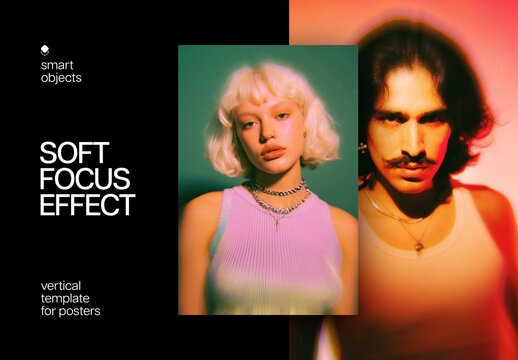 Soft Focus Poster Photo Effect Mockup