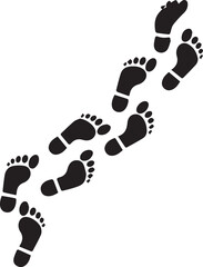 Footprints in a line