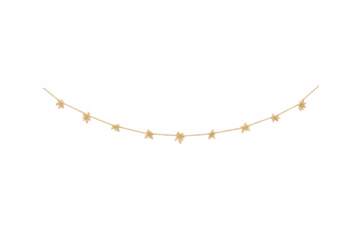 Gold star garland hanging, festive christmas decoration