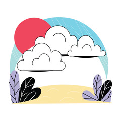 Minimalist Blue Cloud Icon Vector Illustration Representing Online Data Backup and SaaS Technology