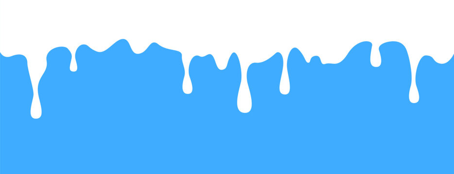 Melt silhouette in a simple, flat design. Dripping milk, paint, cream perfect for use as decorative headers or frames