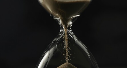 Hourglass with sand flowing