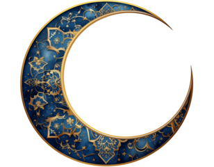 Ornate crescent moon icon isolated on transparent background isolated on transparent background