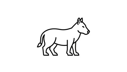 Fototapeta premium Stylized outline drawing of a dog, simple line art, isolated on white background
