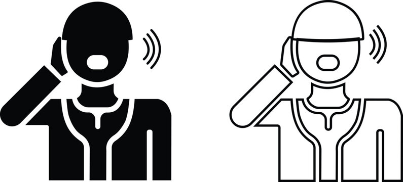 Set of adhan call to prayer icons, collection of islamic mosque and muezzin symbols, group of flat line vector illustrations, add azan, minaret, prayer time, muslim worship, black icon