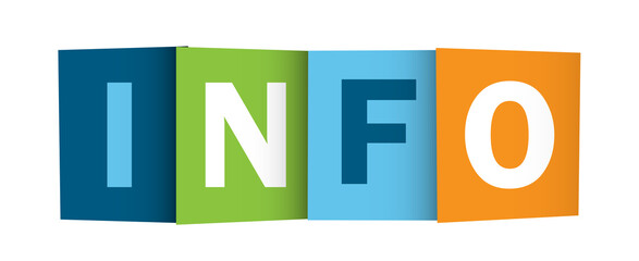 INFO colorful typography banner on transparent background