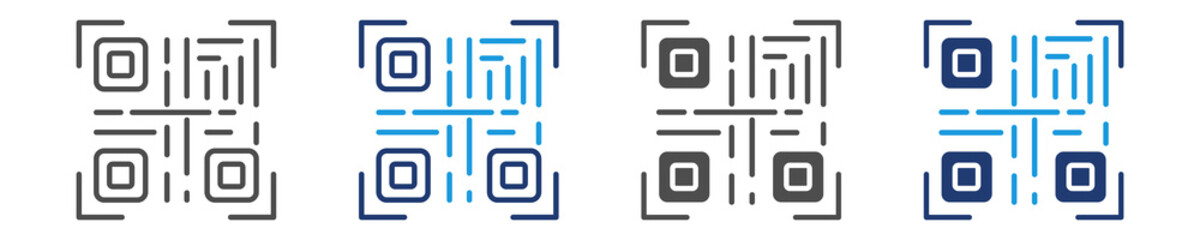 barcode icon set multiple style