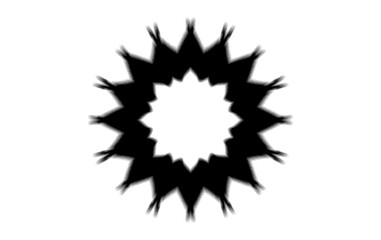 Vintage black sun symbol with grunge retro texture, transparent PNG for bold timeless designs.