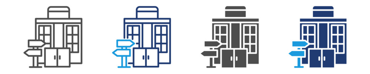 power center icon set multiple style