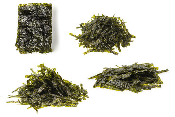 Tasty nori seaweed isolated on white background. © Nikolay