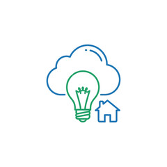 Cloud Computing Idea and Smart Home Technology Icon