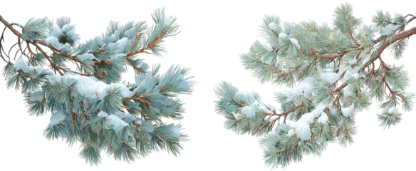 Snow-covered Pine Branches in Winter