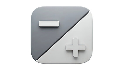 3D Icon of Plus and Minus Symbols