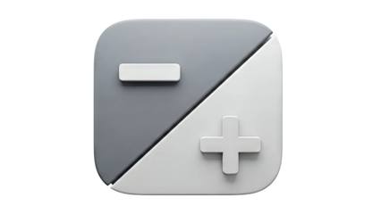 3D Icon of Plus and Minus Symbols