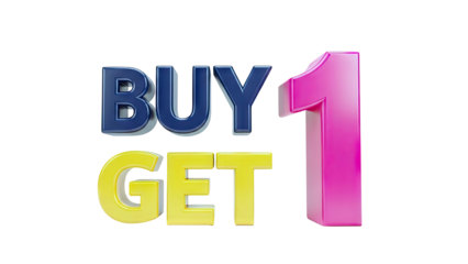 Buy 1 Get 1 3D Text Graphic