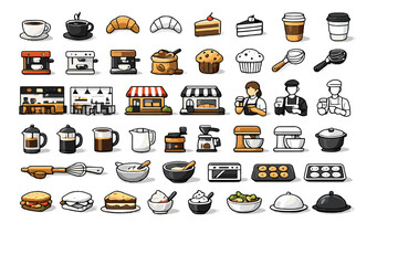 Mobile app interface navigation icon set