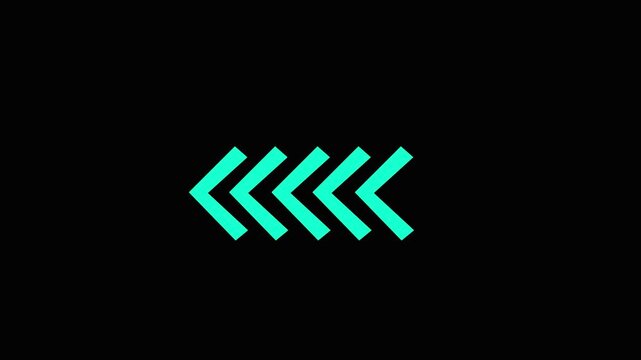 Animated left pointing arrows on black background