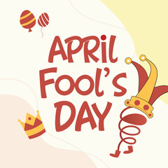 April fool day typography design.
