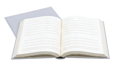 Open Lined Notebook with Gray Cover