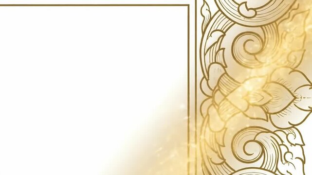 Elegant Golden Ornate Border With Light Flare Overlay