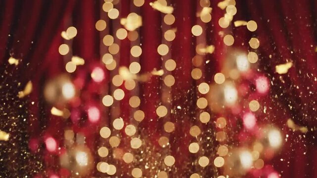 Elegant decorations with balloons and string lights for celebration
