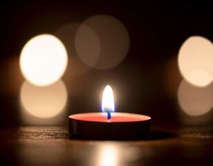 burning candle on a dark background