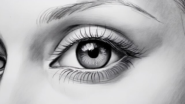 Expressive Eye Art: A Mesmerizing Display of Detailed Pencil Drawings on Canvas