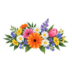 Fototapeta premium Colorful Spring Flower Arrangement with Gerbera Daisies and Tulips floral bouquet mother's day