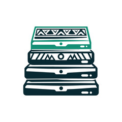 Stacked Tribal Pattern Textiles Vector Illustration