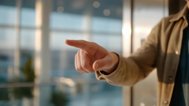 Hand reaching out to press an elevator button in a public building, simple action representing urban lifestyle, infrastructure dependence, and everyday convenience. cinematic color correction,