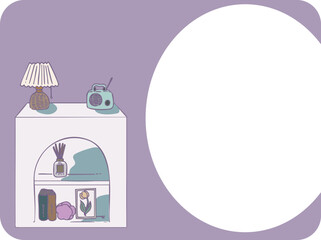 お洒落な韓国風のポストカードデザイン・背景イラスト・インテリア