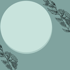 植物のフレームイラスト素材・グリーン・ボタニカル・イラスト素材