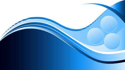 Professional, Abstract Blue Wave Vector Background with Smooth Flowing Curves 102