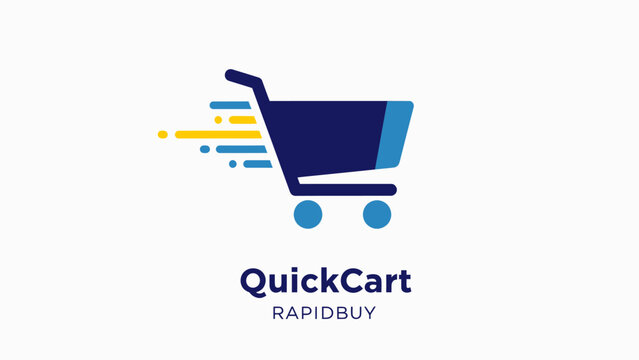 QuickCart RapidBuy Logo with Shopping Cart Icon.