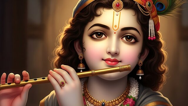 Lord Krishna Janmashtami Devotional Art