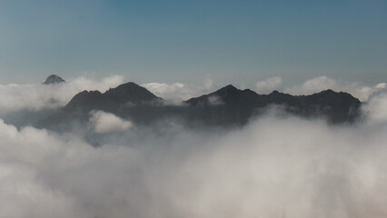 Abstract mountain landscape with clouds