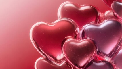 Glossy Hearts - A Romantic Composition of Love and Affection.