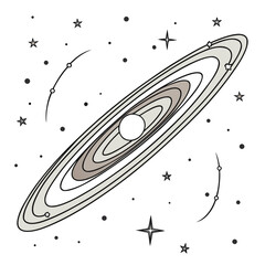 Saturn like planet with ring system and stars space 1 © md solaimas