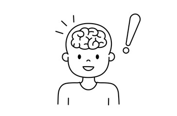 ひらめく脳のアイコンイラスト