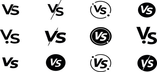Collection of 'VS' Logos in Various Designs and Styles on a White Background