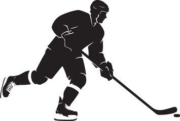 Fototapeta premium Minimal ice hockey silhouette capturing a calm winter sports moment on the ice
