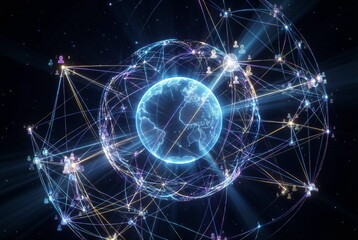 Global network and international communication concept.