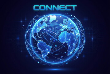 Global network and international communication concept.