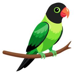 Vector art illustration of a bird sitting on a branch