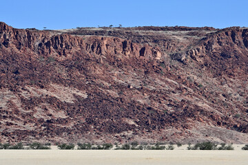 Massive granite rock formation in the mountains