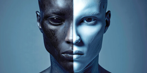 Half-Human Half-Alien Determined Portrait
