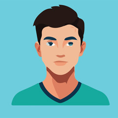 Flat vector male avatar portrait