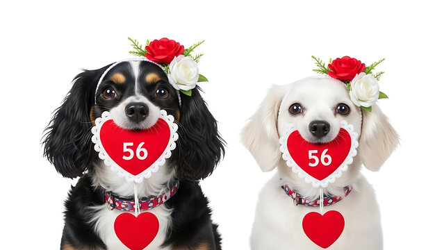 Two dogs celebrating their 56th anniversary