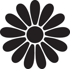 Daisy Flower Silhouette Vector &ndash; Minimal Cute Floral Icon on White Background