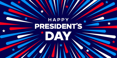Fototapeta premium President Day background, US holiday banner, fireworks